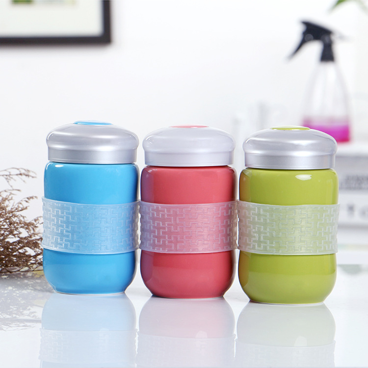 [定制代发]彩色陶瓷保温杯  便携车载陶瓷随身水杯单层随手杯批发|ms