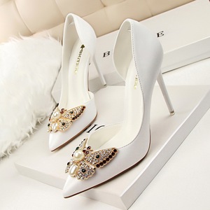 3168-5 han edition show thin thin and sexy high-heeled shallow pointed mouth side hollow out