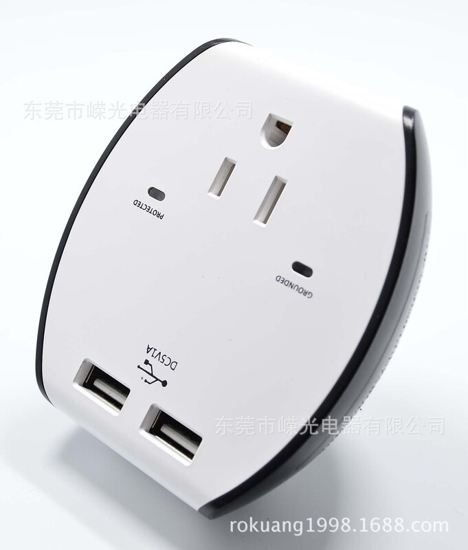 US-130-1 lightning protection USB wall charger 3100MA surge grounding protection wall conversion charger