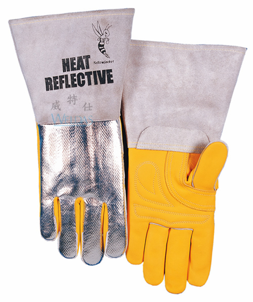 威特仕10-2755雄峰王反射铝手套 江西隔热电焊手套牛皮烧焊氩弧焊