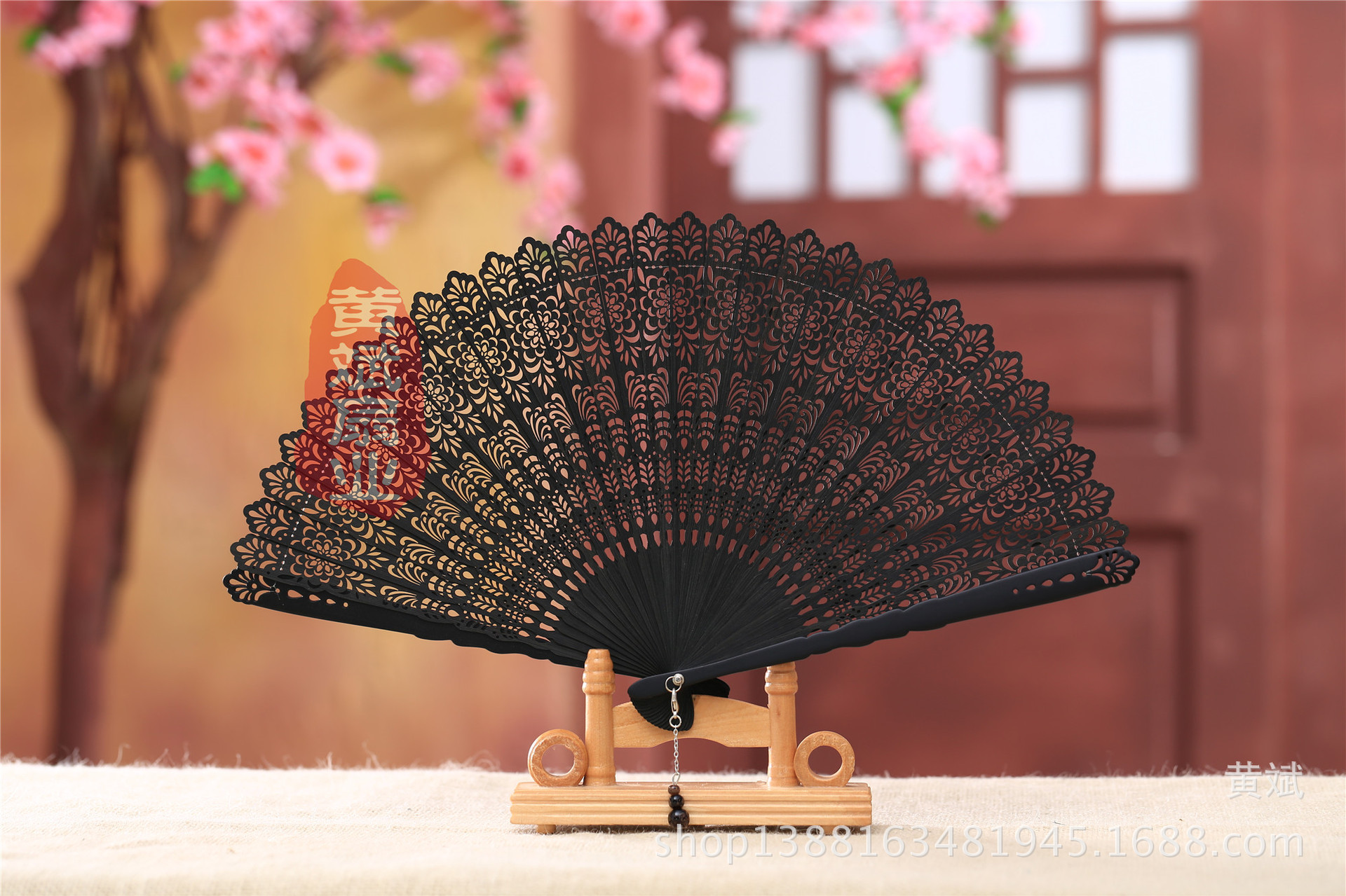 巨大扇子 掛扇 金 鳥 インテリア 年代物 骨董品 箱付き 扇子