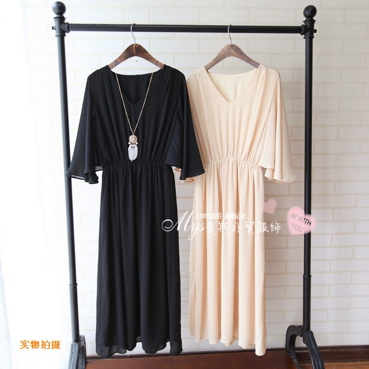 【女神連衣裙OP】韓版*超垂墜感~超長裙飛袖設計