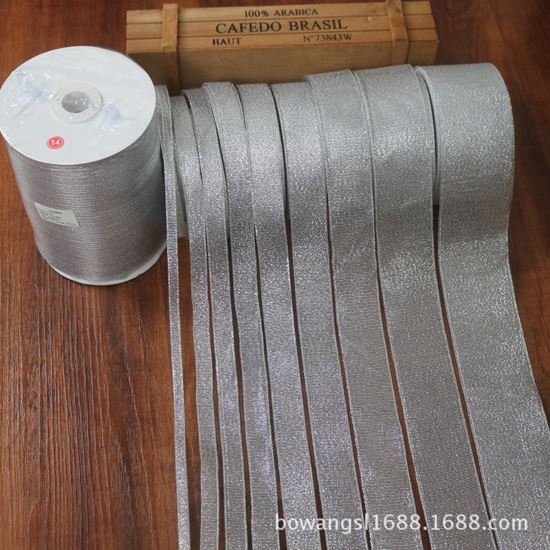 0,3-5cm de ancho de oro y plata cebolla con pastel de dulces caja de embalaje cinta de oro y plata cinta al por mayor Accesorios