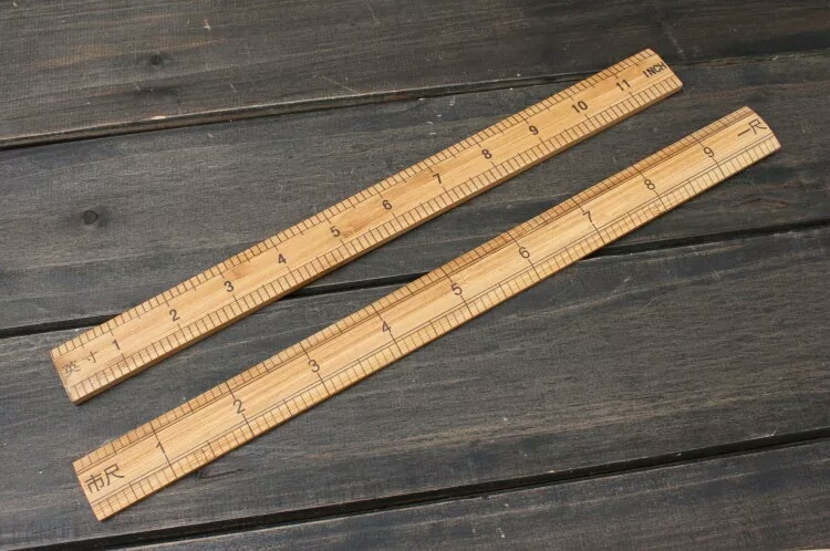 精制服装量衣米尺量布料加长木竹尺拼布尺30公分1尺1米木尺直尺