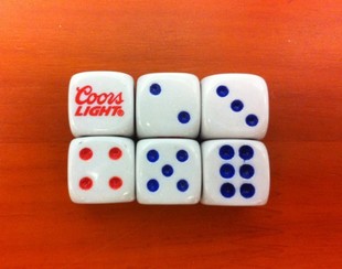 13mm advertising dice rounded white background printed LOGO ordinary milk white dice 13 color 13# sieve