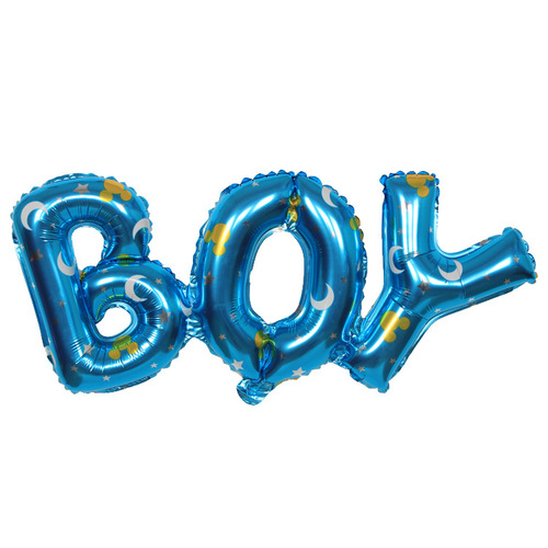 Baby's 100th Day Birthday Party Decoration Aluminum Foil Balloons, Large Boy Girl Combined English Balloons