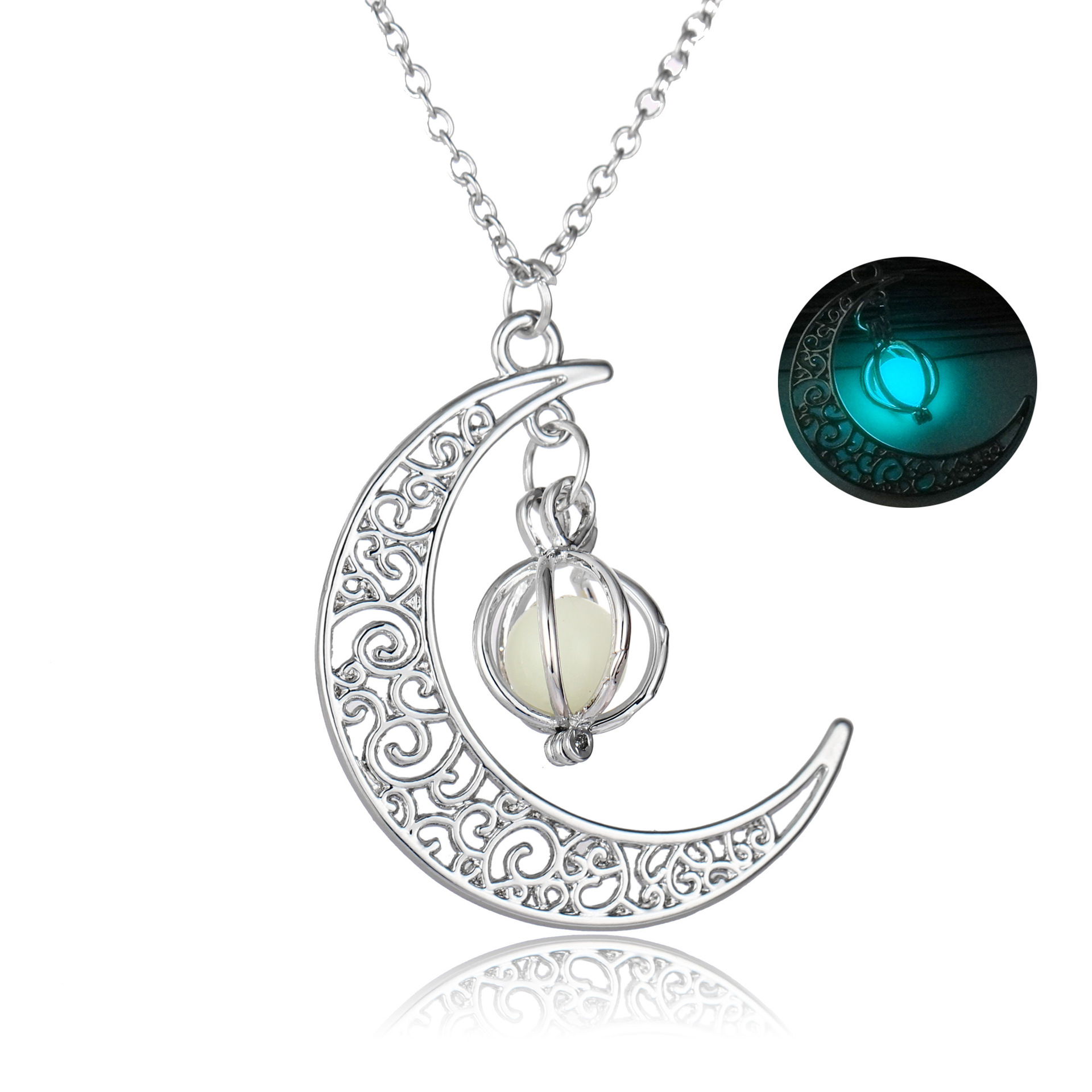 Crescent Moon Glowing Pendant