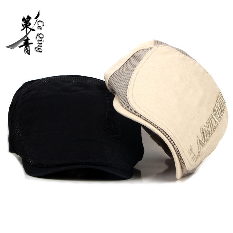 Sombrero delantero transpirable de los hombres sombrero de ocio al aire libre sombrero para el sol coreano primavera y verano Delgado boina enarbolada de las mujeres