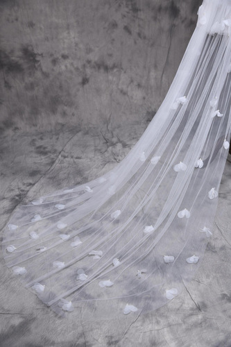 2020 new bridal wedding dress wedding veil Korean style super fairy long tail petal flower veil manufacturer supply