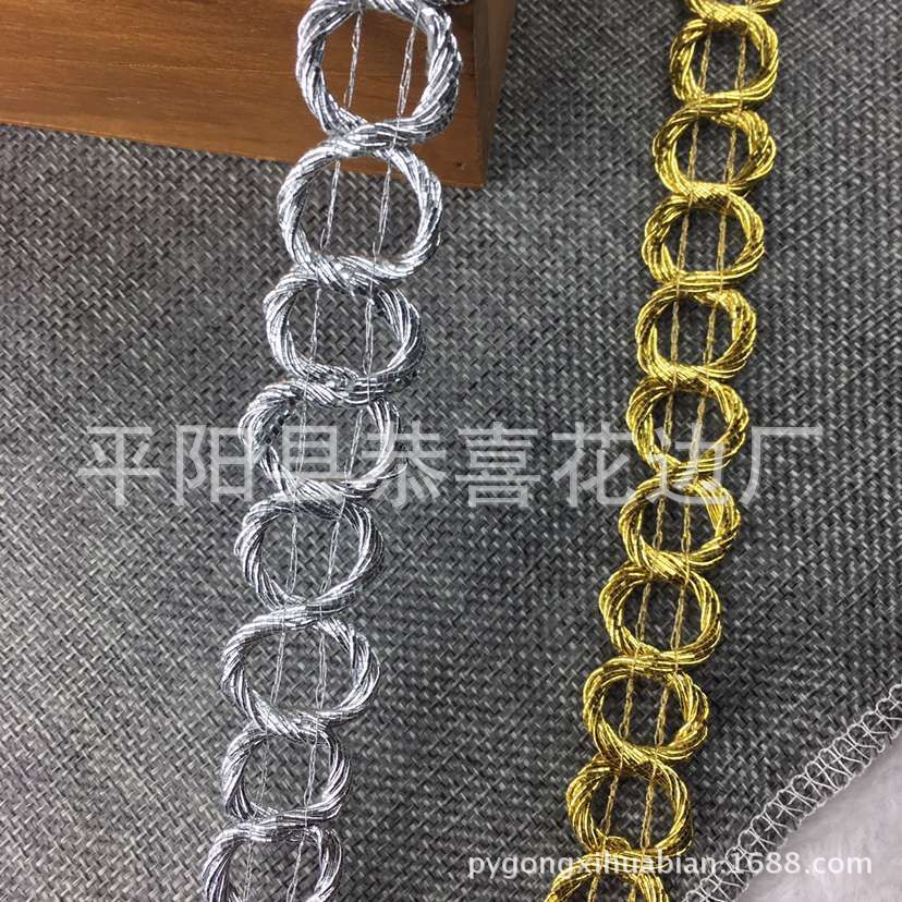 金色圆圈8字花边