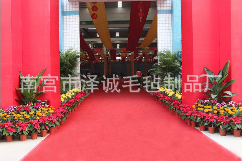 现货供应 毛毡红色地毯 婚庆用品