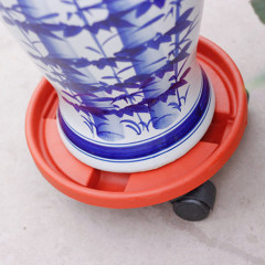 Resin universal wheel removable plastic potted plant chassis with round base, thickened ceramic flower pot bottom wheel tray