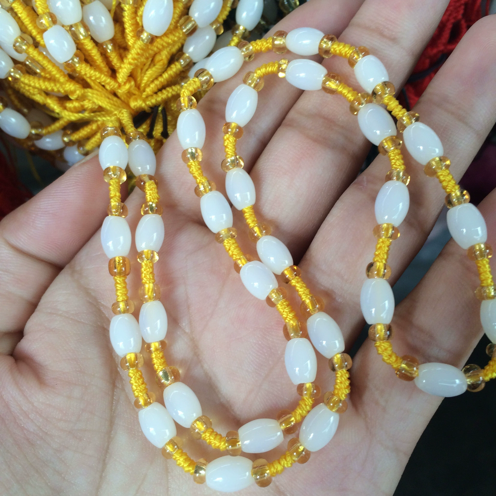 Woven necklace cord jade from pearl, pendant, strap, DIY