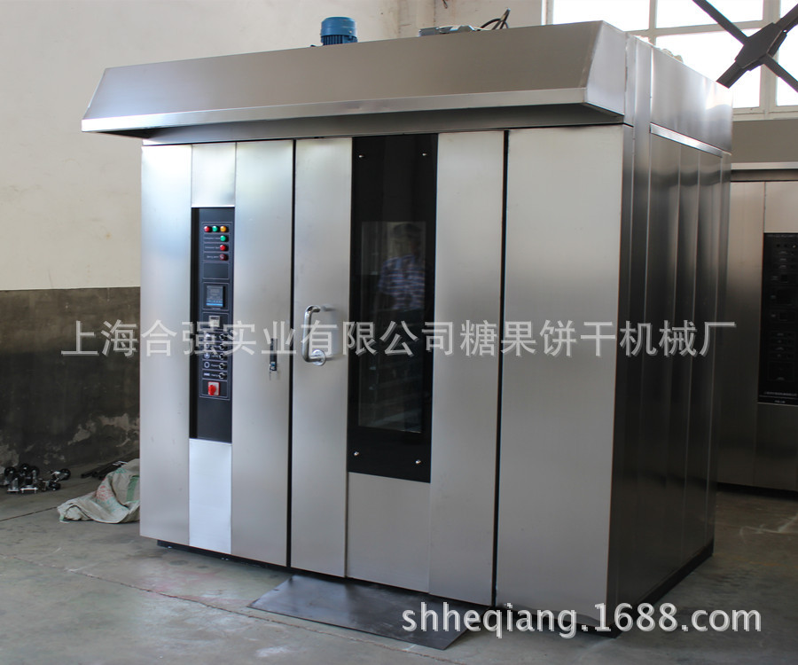上海合强新款不锈钢烤箱 热风循环烤箱 旋转烤炉 32盘燃气转盘炉