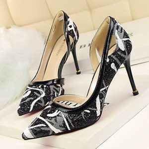 6633-6 han edition fashion sexy nightclub show thin hollow out shoes high heels