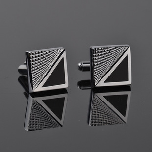 Cross-border wish Hot Selling Fashion Accessories Simple Fashion Men's French Shirt Distinctive Twill Plaid Cufflinks Accessories