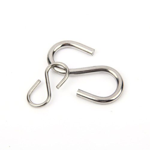 201/304 stainless steel S hook stainless steel hook kitchen crossbar metal solid S hook strong load-bearing M2M3M4