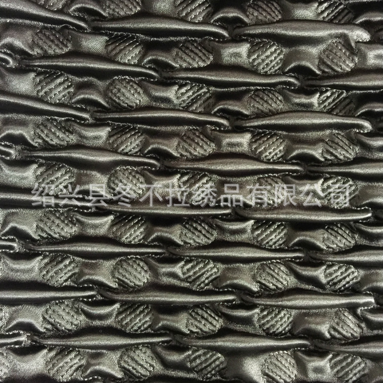 专业弹力布起皱 多年绗绣经验实力工厂 电脑多针夹绵绣花绗缝绗棉