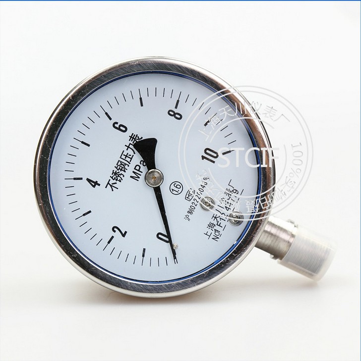 上海天川压力表/材质不锈钢304机芯316/YBF-100/1.6MPA厂家直销