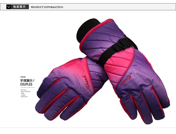 2016 mùa đông dày găng tay trượt tuyết ấm xe nữ điện đầy màu sắc ngoài trời không thấm nước đi xe gió găng tay leo núi
