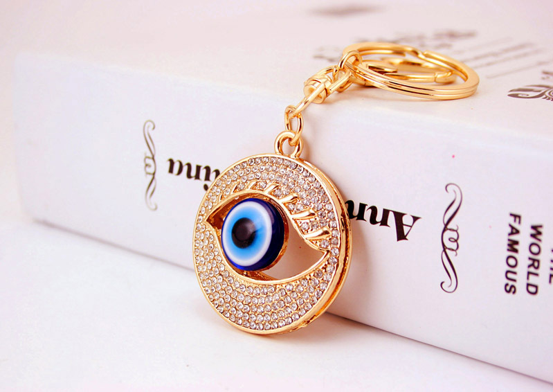 50g Weight Alloy, Metal Material Eye Pattern Unisex Gender Wholesale Metal Pendant Diamond-studded Devil’s Eye Keychain 无