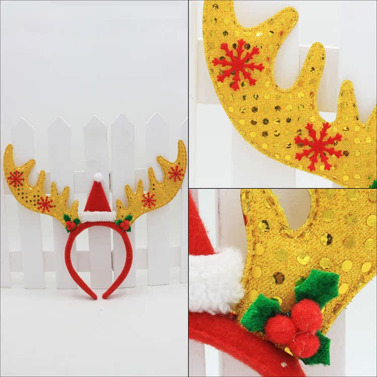 亮片大鹿角戴帽6