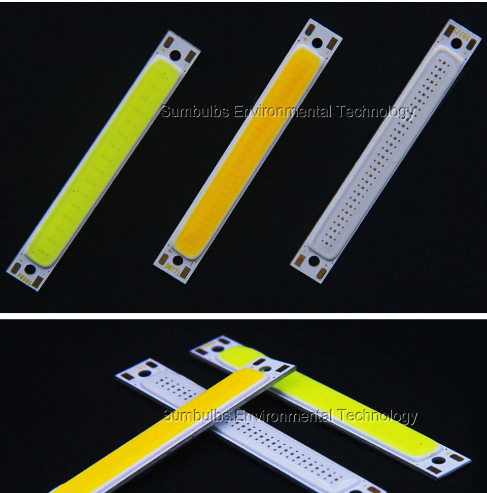 6008暖红白蓝色LED COB灯条1W 3W