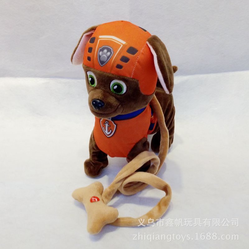 paw patrol walking dog with leash