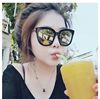 Fashionable sunglasses, metal retroreflective glasses solar-powered suitable for men and women, city style