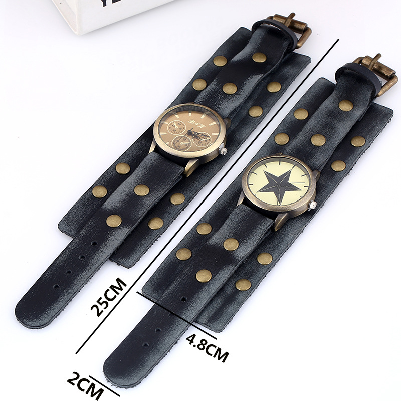 1 Piece Fashion Star Pu Leather Handmade Menu0027S Bracelets