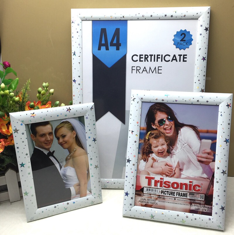 White Plastic Photo Frame Hot Star Kidsren's Picture Frame Pad Printing Picture Frame Table Hanging Star Photo Frame Manufacturer Customization
