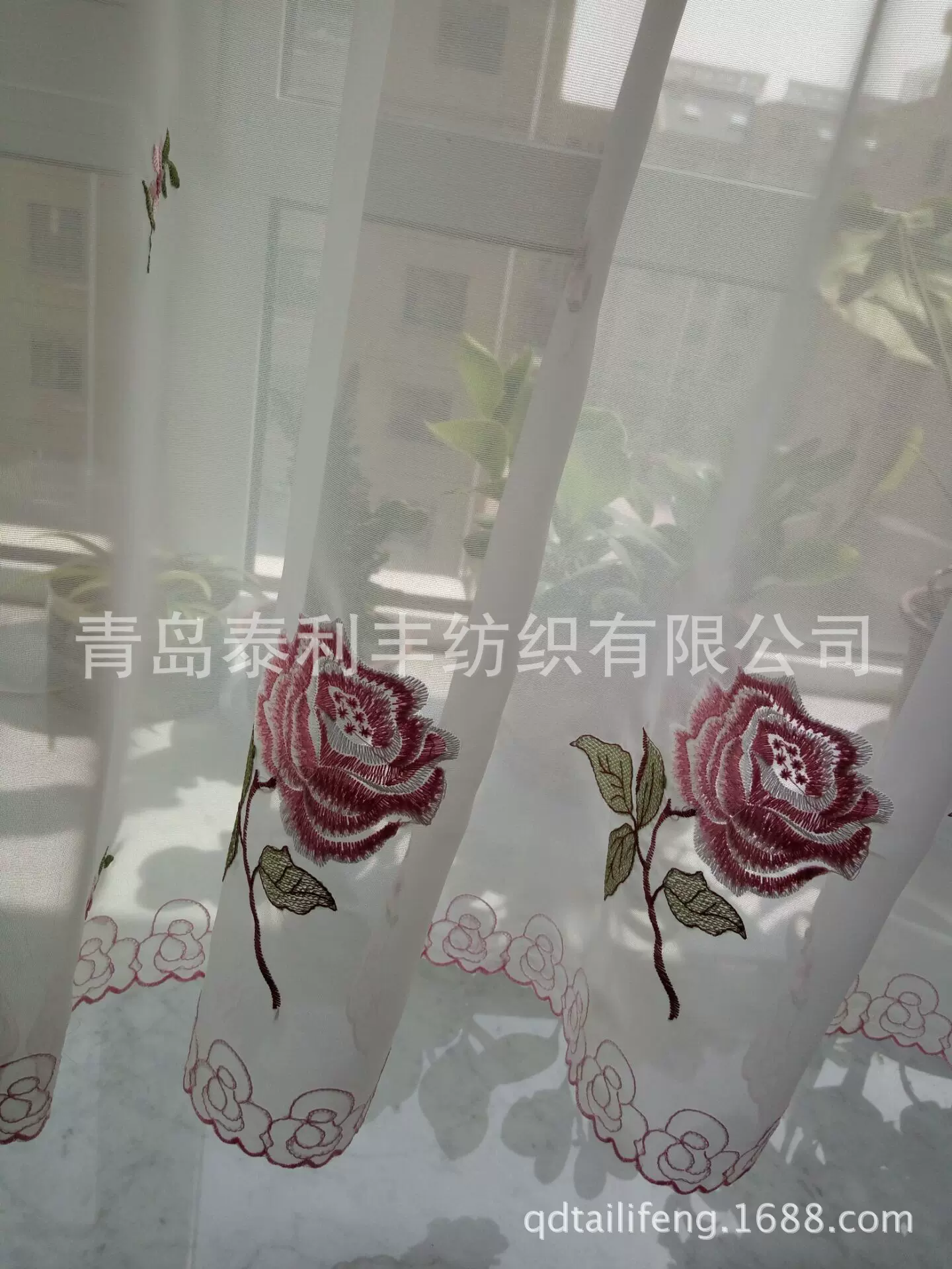 厂家直销批发   窗纱橱窗帘玫瑰花语咖啡帘门帘简约风格小清新风