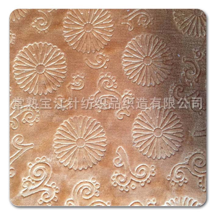 【压花法兰绒】优质剪花红色法兰绒保暖家居服面料款式设计定做