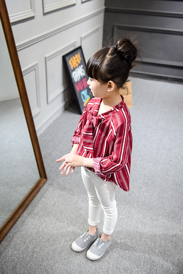 Chemise fille à manche longue en coton - Ref 2087359 Image 7