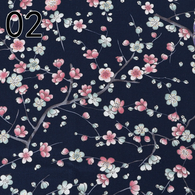 1103# хлопок и лён, чистый хлопок DIY и парусиновая ткань, хлопковая ткань с принтом сакуры для кимоно, ткань для одежды