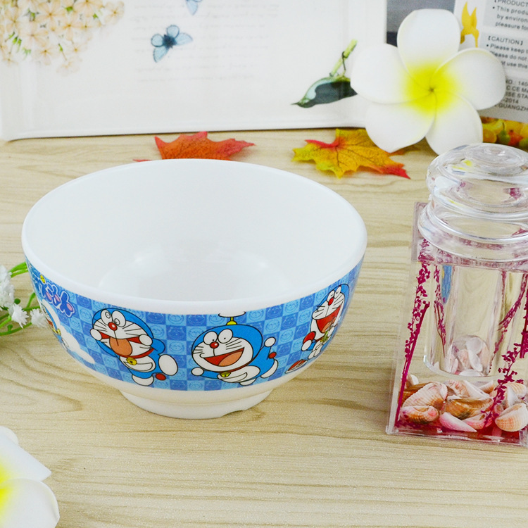 Melamine-like porcelain children's bowl anti-fall heat-resistant melamine 5 inch round bowl creative cartoon tableware daily necessities Melamine-like porcelain children's bowl anti-fall heat-resistant melamine 5 inch round bowl creative cartoon tableware daily necessities