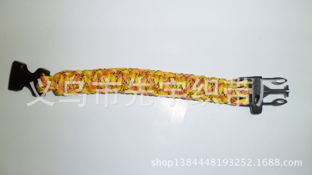 厂家直销 户外求生手链 手工编织救生伞绳手链