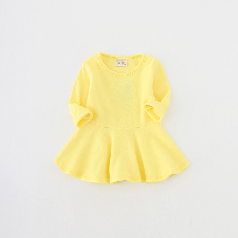 Basic Solid Color Cotton Girls Dresses display picture 2