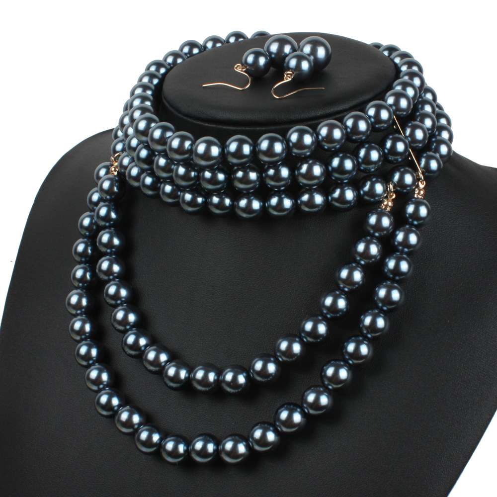 Occident and the United States pearlNecklace Set (Gold)NHCT0012-Gold
