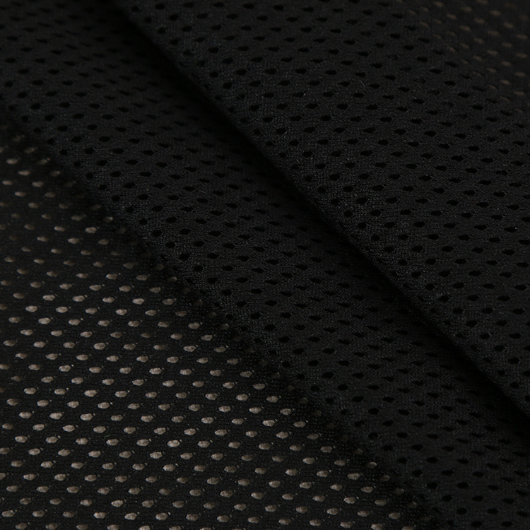 7空1枇杷型网布 厂家现货75D全涤网眼布 运动吸湿透气弹力网眼布