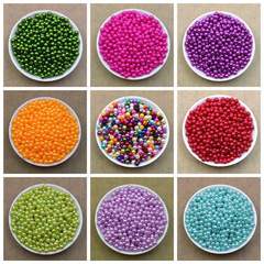 6mm imitation pearl colored round straight hole ABS false pearl eco-friendly clothing accessories beads wholesale
