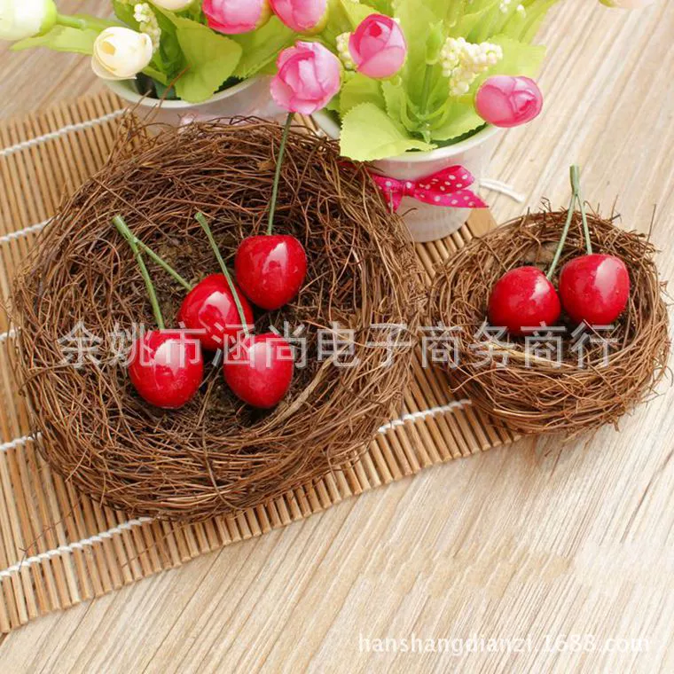 Птичье гнездо из ротанга Украшения для птичьего гнезда Маленькие украшения Реквизит для фотосъемки