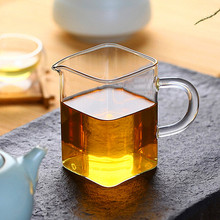 高硼硅玻璃公道杯玻璃茶海  四方形分茶用花草茶泡茶杯 功夫茶具