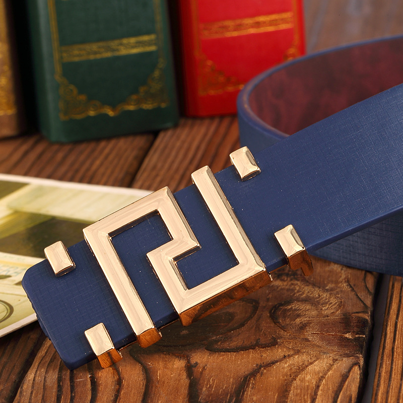 Modischer Gürtel Mit Goldener Buchstabenschnalle Für Damen Und Herren_voghion.com