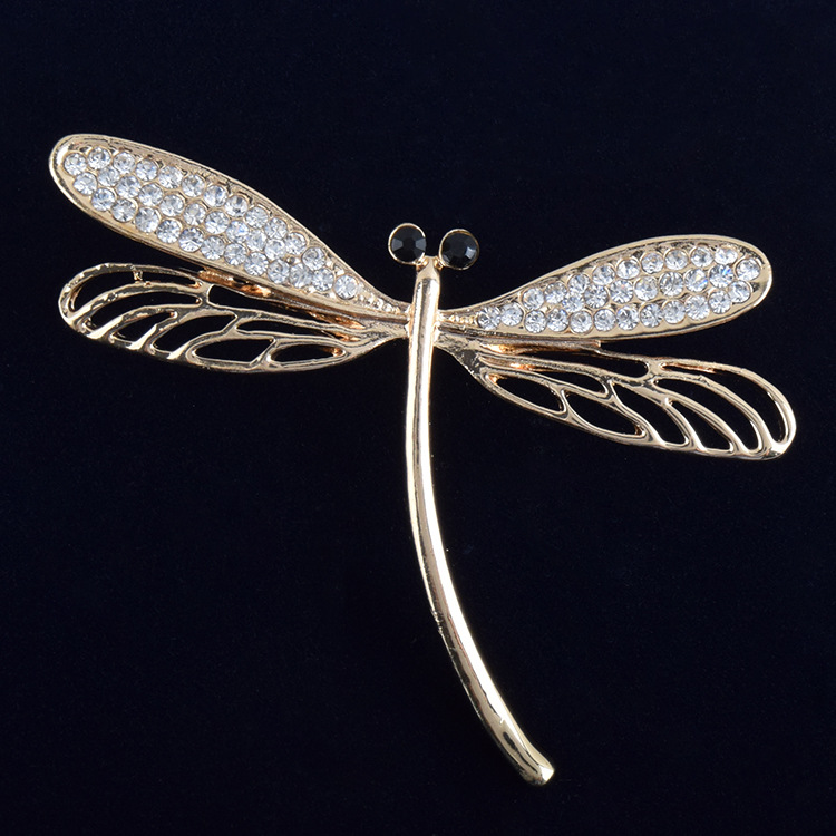 New Alloy Brooch Pins for Women Fashion Gold Plated Dragonfly Corsage Versatile Clothing Pin Accessories 