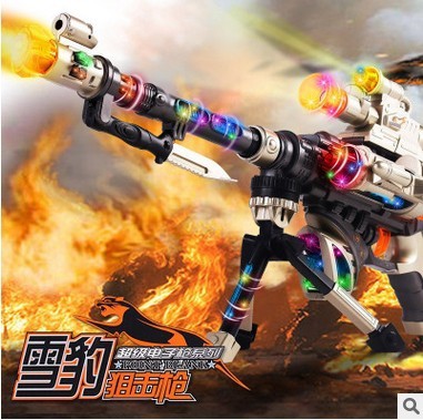 东发雪豹狙击手枪玩具枪 电动 声光仿真冲锋枪 军事模型机关枪|ms