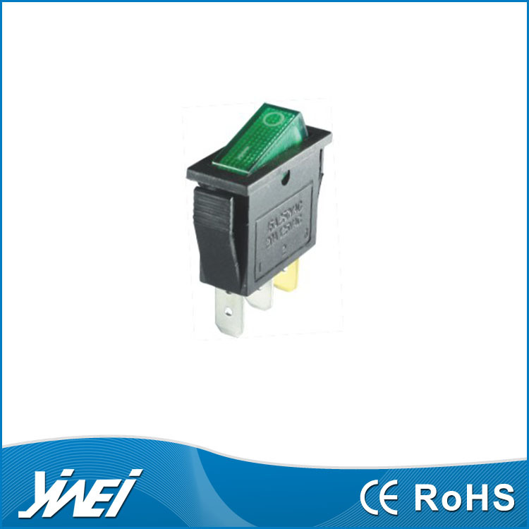 现货优质带触点3铜脚KCD3带灯饮水机设备用船型开关IRS-101-1A