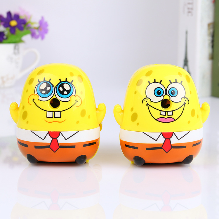 SpongeBob SquarePants pencil sharpener Pencil sharpener originality automatic Hand shake Pencil sharpeners Cartoon pupil Stationery wholesale