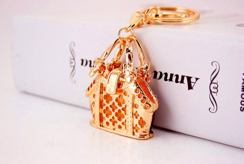 54g Weight Alloy, Metal Material Unisex Gender Purple, Red, Blue Color Creative Handbag Shape Key Chain 12