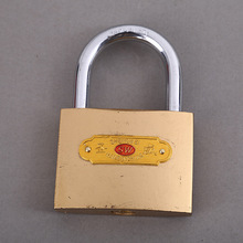 圣威厂家直供20-75mm金色仿铜挂锁 一字仿铜锁行李箱包锁衣柜门锁